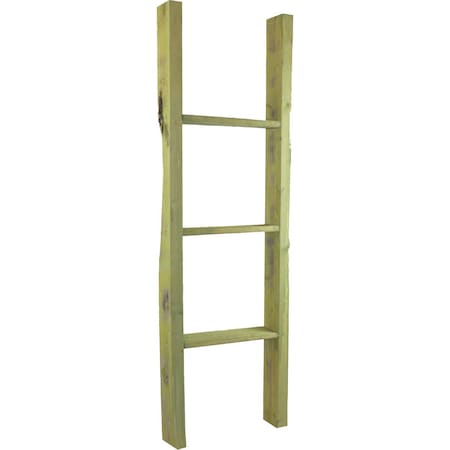 Ekena Millwork 15"W x 48"H x 3 1/2"D Vintage Farmhouse 3 Rung Ladder, Barnwood Decor Collection, Restoration Green DECR015X048X04LDRGR